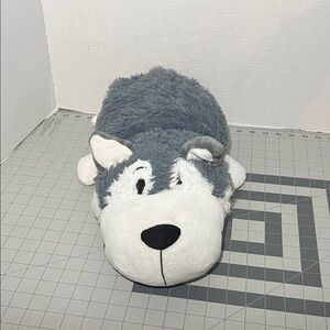 Gray and White Stuffed Husky Toy